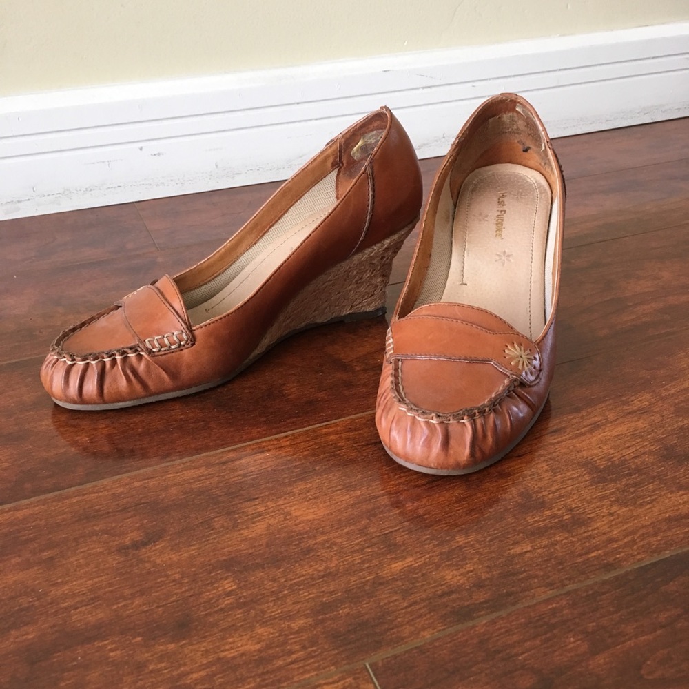 Brown Leather Wedges